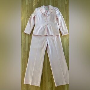 Anne Klein preppy minimalist Easter wedding garden party pastel pink pantsuit